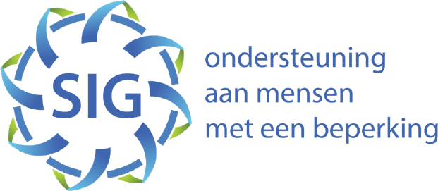 STICHTING SIG, ORGANISATIE VOOR     ONDERSTEUNING VAN MENSEN MET EEN    BEPERKING logo